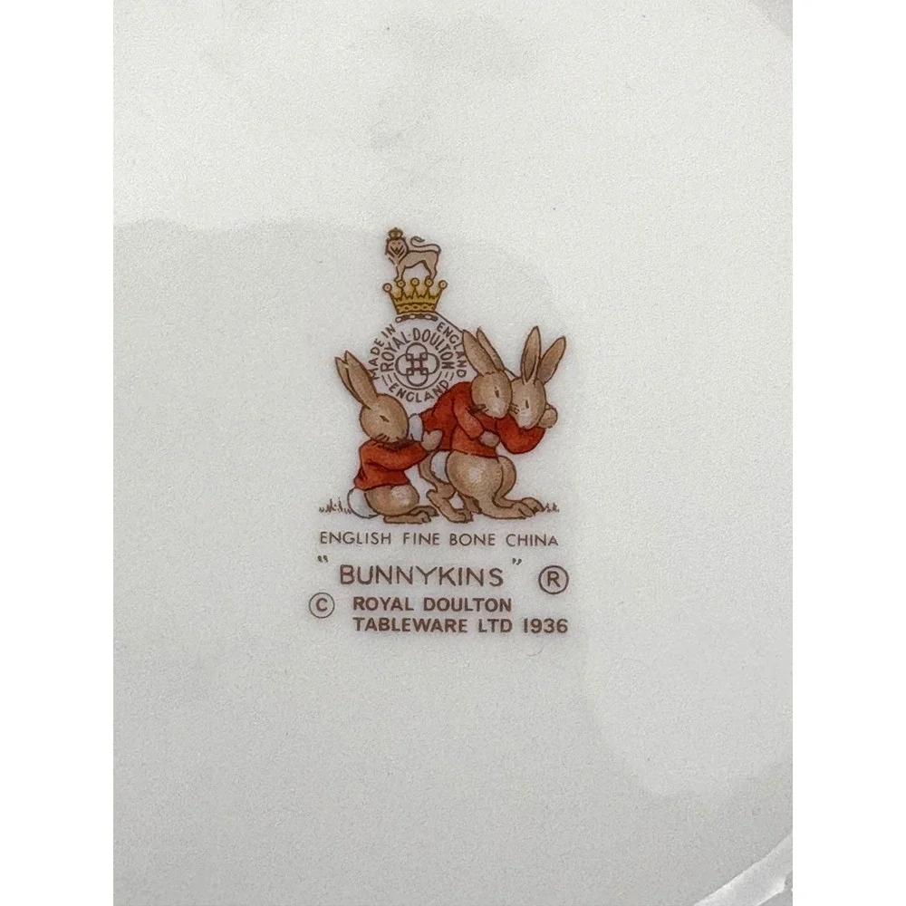 Royal Doulton Bunnykins Baby Toddler Porcelain Bowl + 2 Handle Cup Feeding Set‎